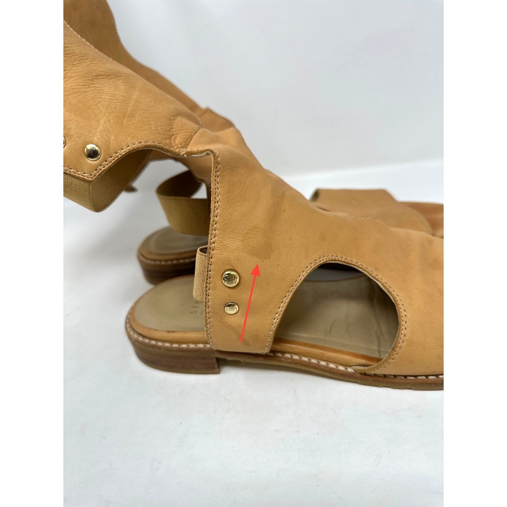 Stuart Weitzman BackView Knee Hight Leather Gladiator Sandals Tan 8 - Picture 5 of 8
